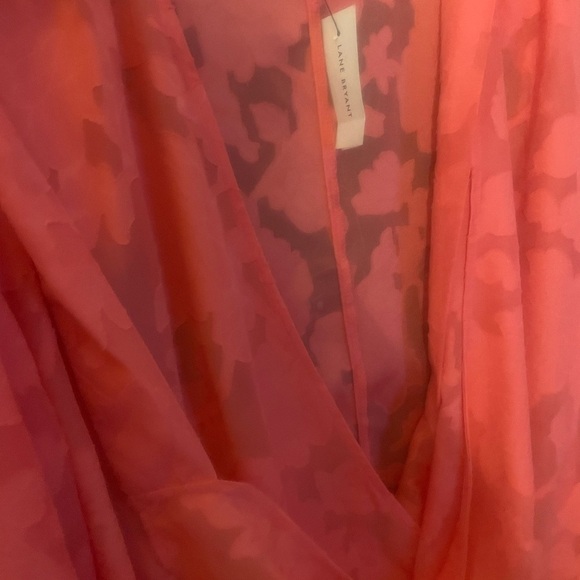 Lane Bryant Size 18 Contemporary Feminine Print Sheer Classic Crop Wrap Top NWT - Picture 1 of 9